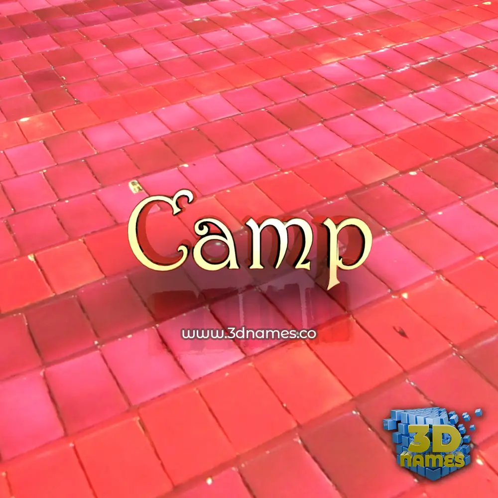 camp in Red Tiles style - 3D name wallpaper