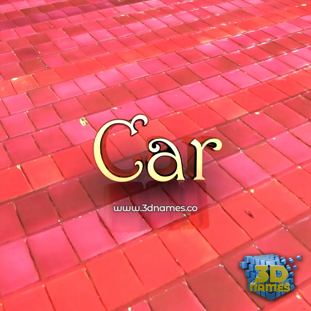 car in Red Tiles style - 3D name wallpaper