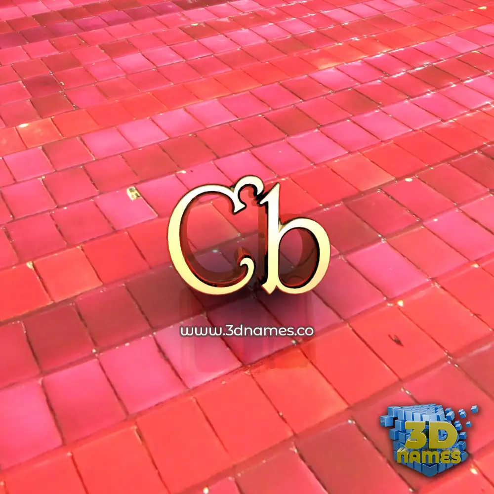 cb in Red Tiles style - 3D name wallpaper