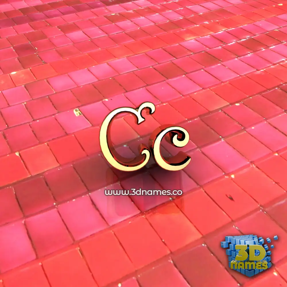 cc in Red Tiles style - 3D name wallpaper