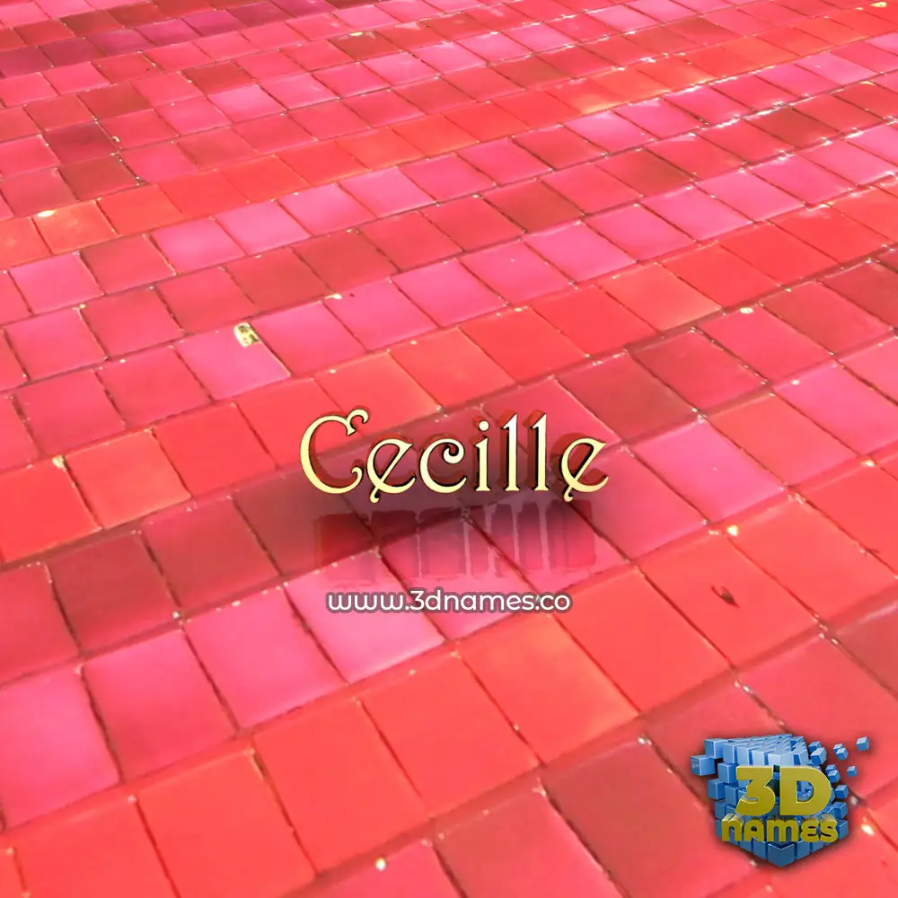cecille in Red Tiles style - 3D name wallpaper