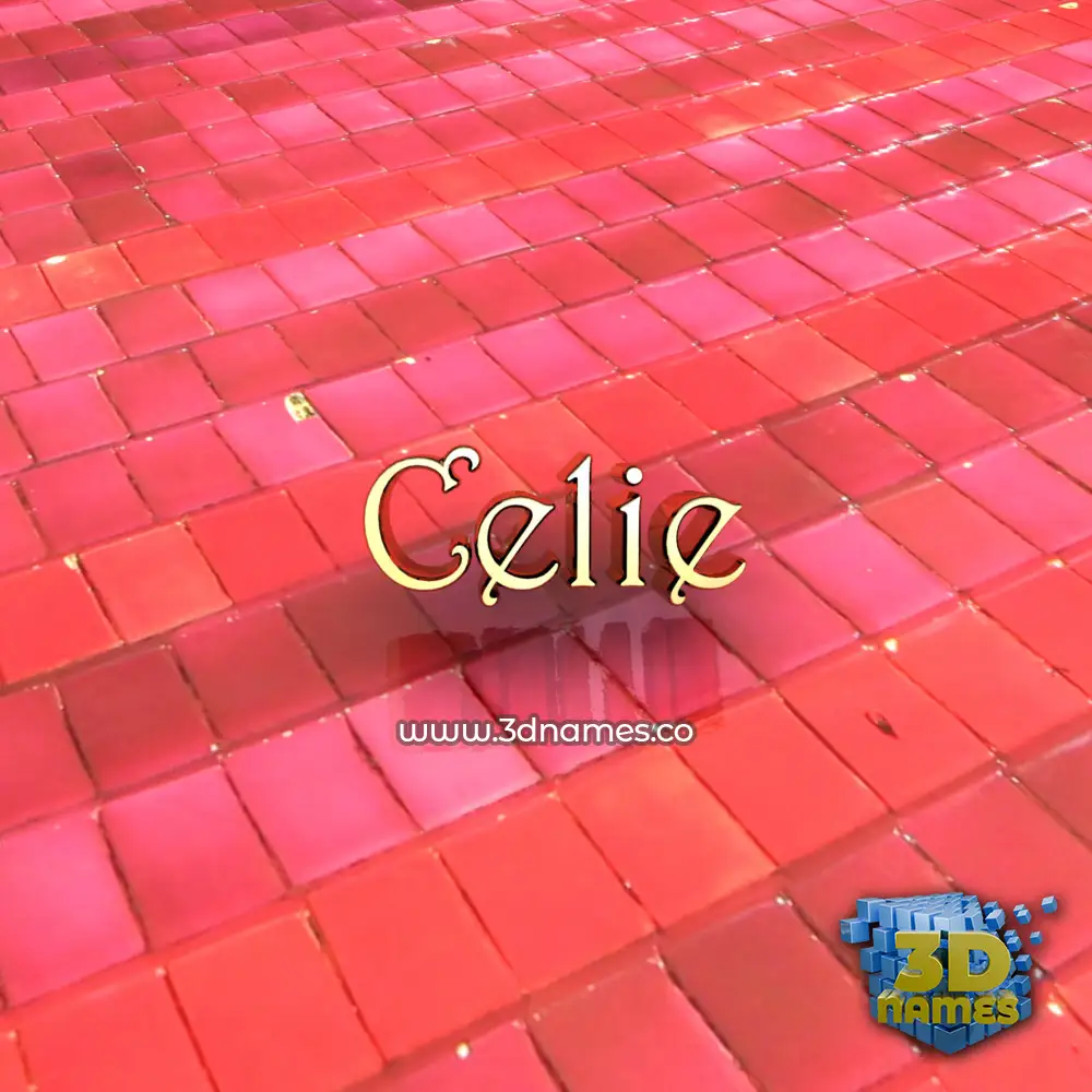 celie in Red Tiles style - 3D name wallpaper