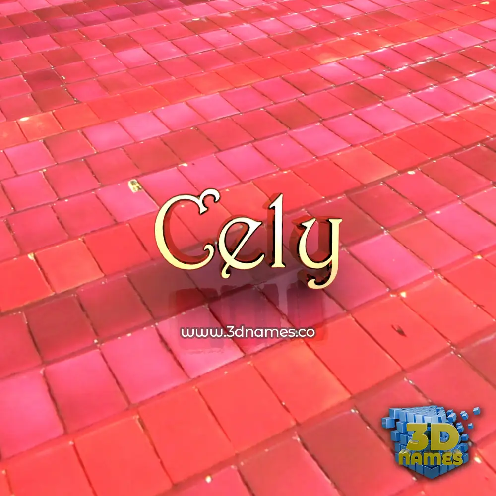cely in Red Tiles style - 3D name wallpaper