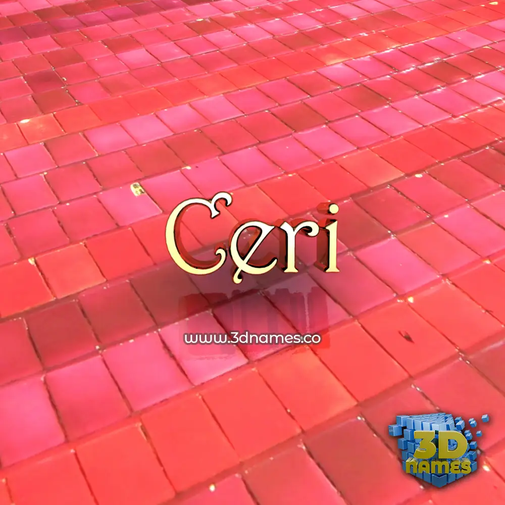 ceri in Red Tiles style - 3D name wallpaper