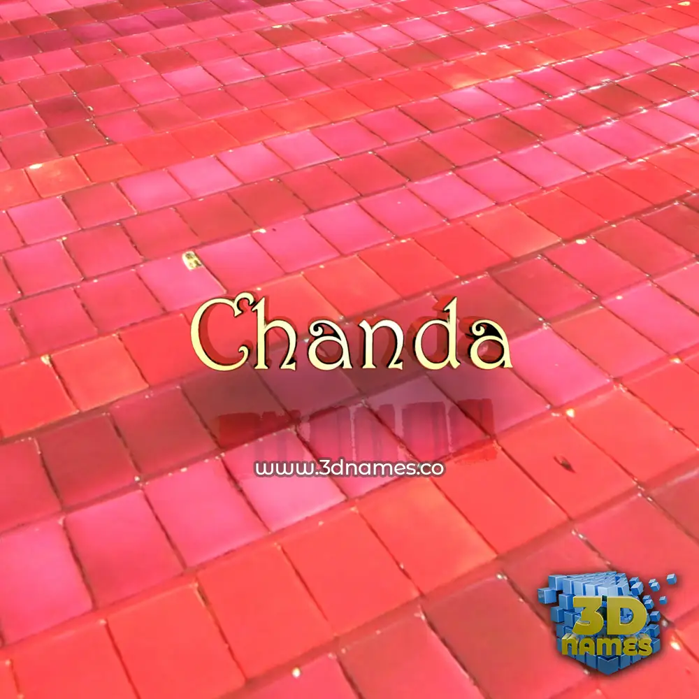 chanda in Red Tiles style - 3D name wallpaper