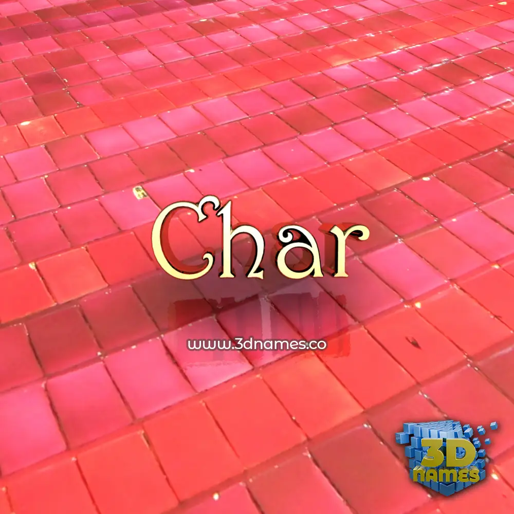 char in Red Tiles style - 3D name wallpaper