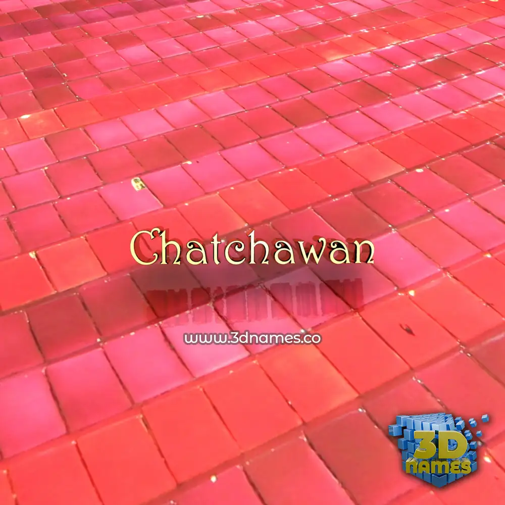 chatchawan in Red Tiles style - 3D name wallpaper