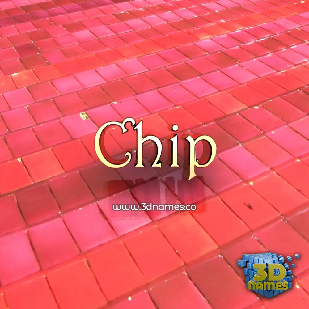 chip in Red Tiles style - 3D name wallpaper