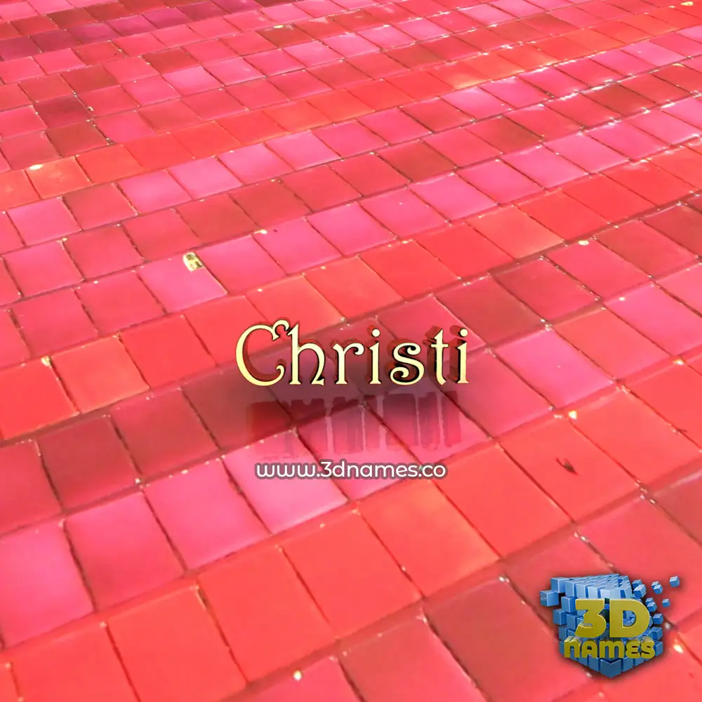 christi in Red Tiles style - 3D name wallpaper