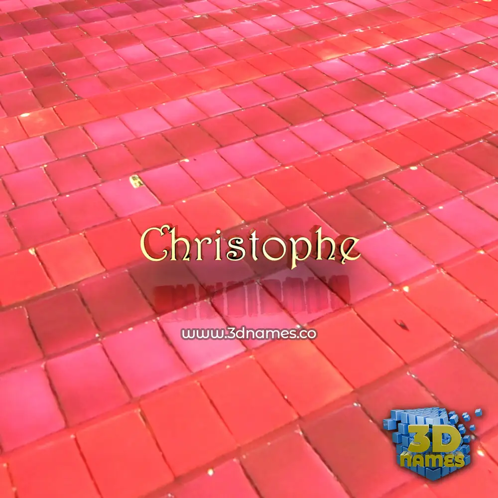 christophe in Red Tiles style - 3D name wallpaper