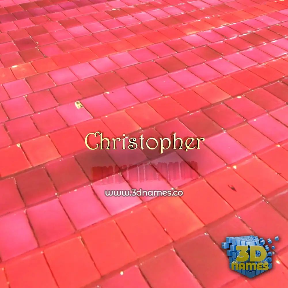 christopher in Red Tiles style - 3D name wallpaper
