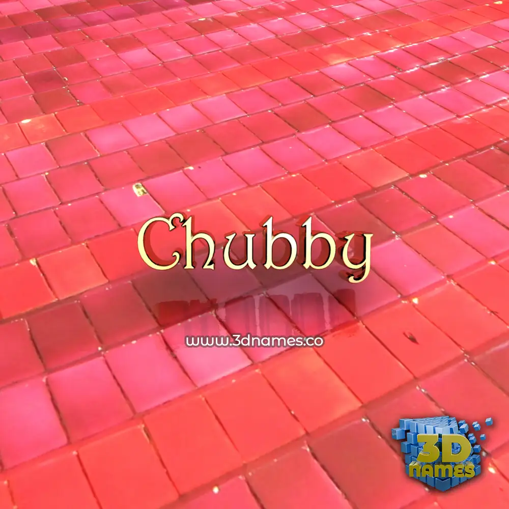 chubby in Red Tiles style - 3D name wallpaper