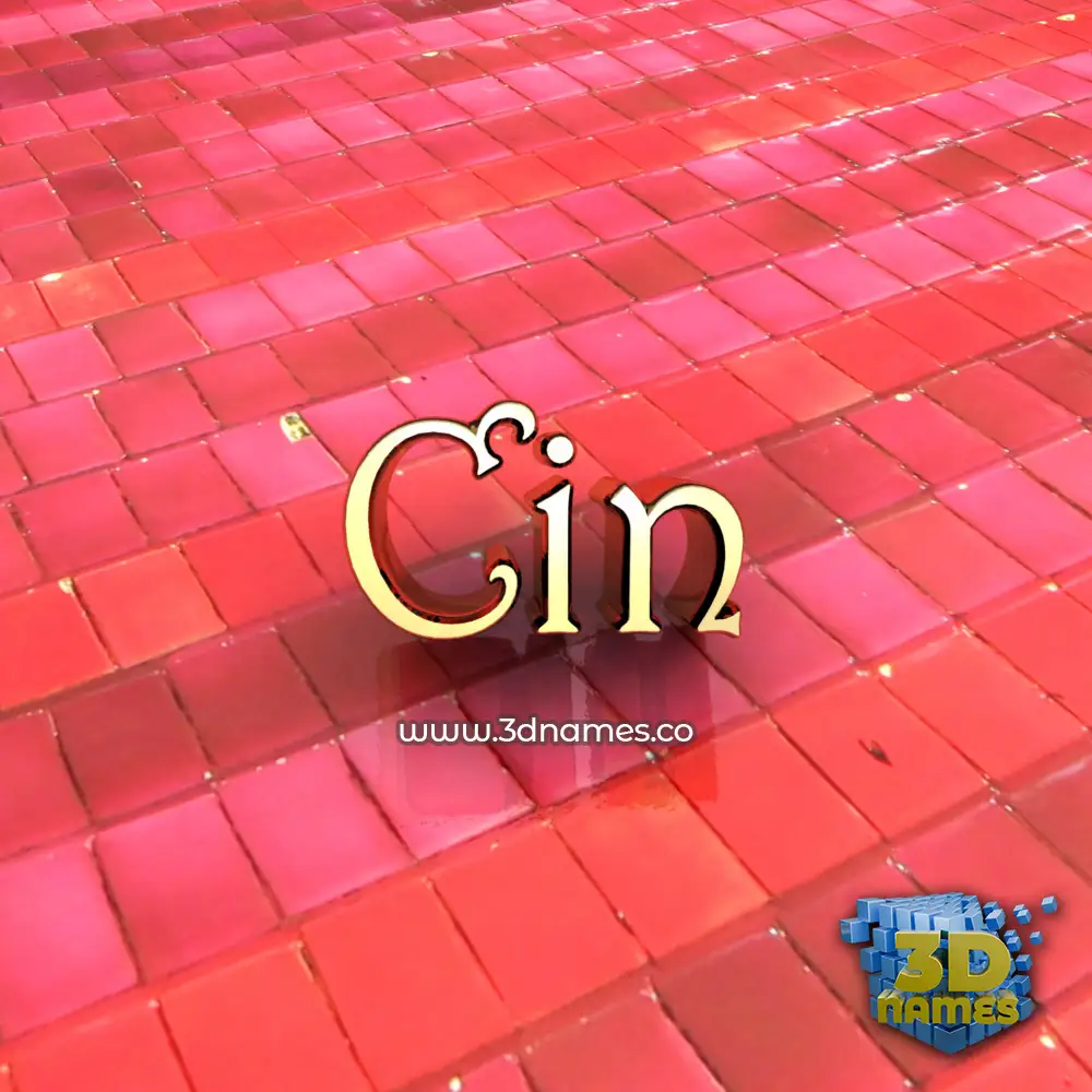 cin in Red Tiles style - 3D name wallpaper