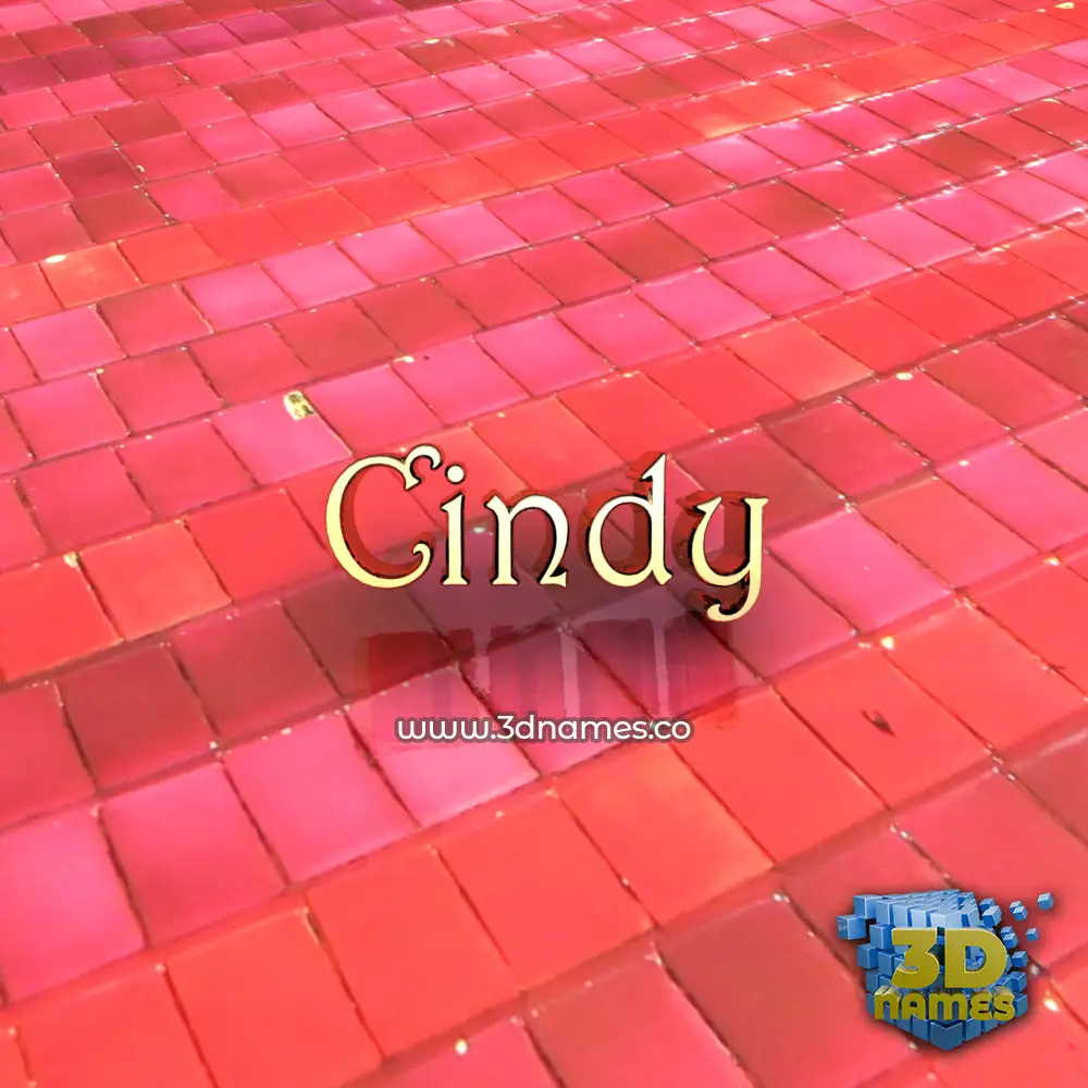cindy in Red Tiles style - 3D name wallpaper