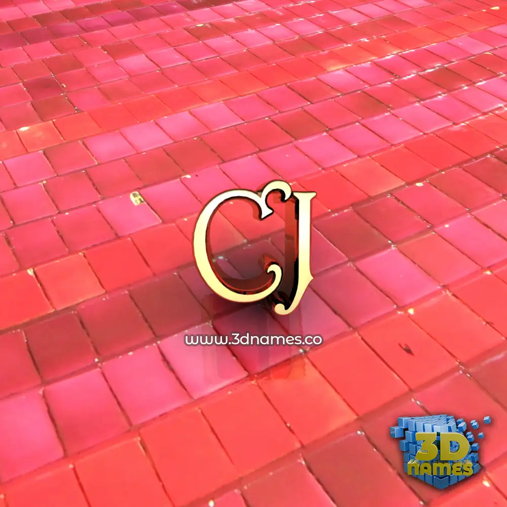 cj in Red Tiles style - 3D name wallpaper