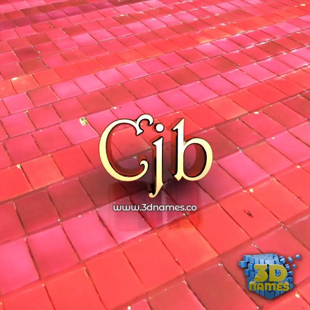 cjb in Red Tiles style - 3D name wallpaper