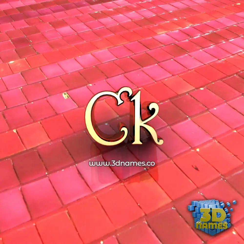 ck in Red Tiles style - 3D name wallpaper