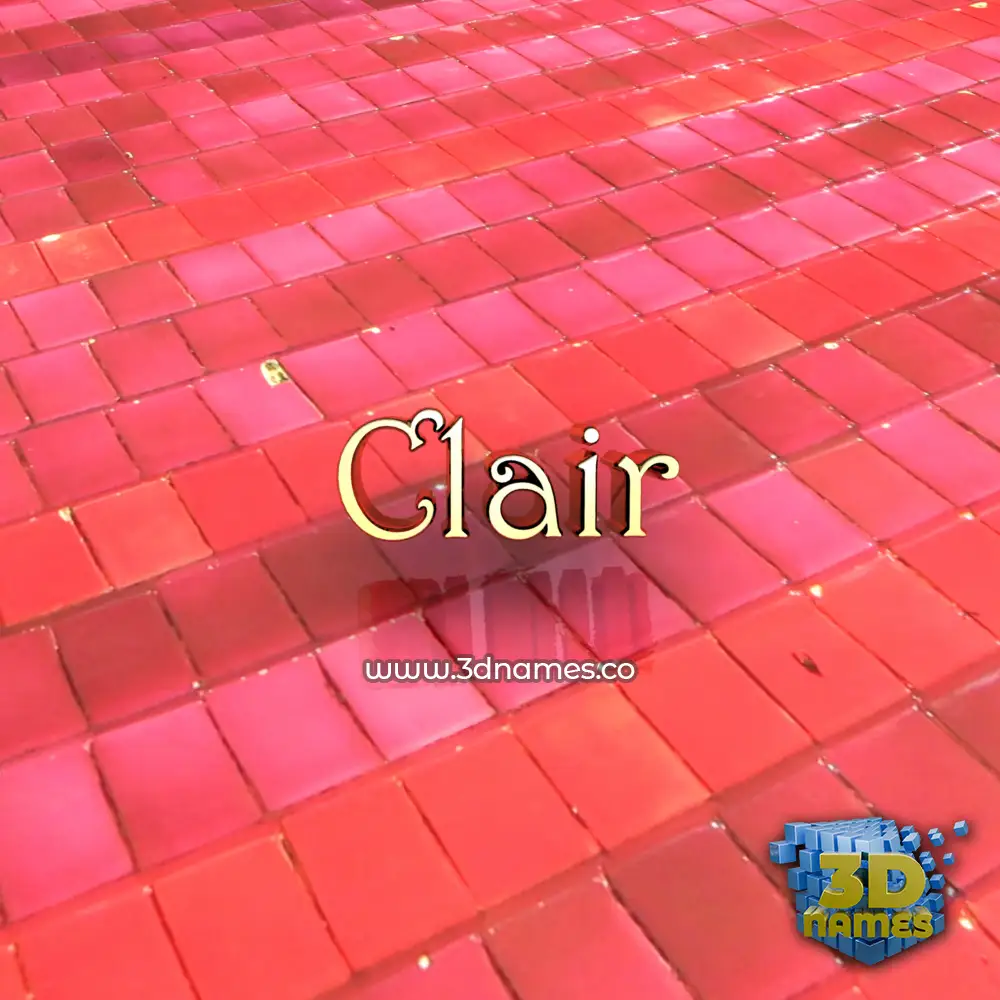 clair in Red Tiles style - 3D name wallpaper