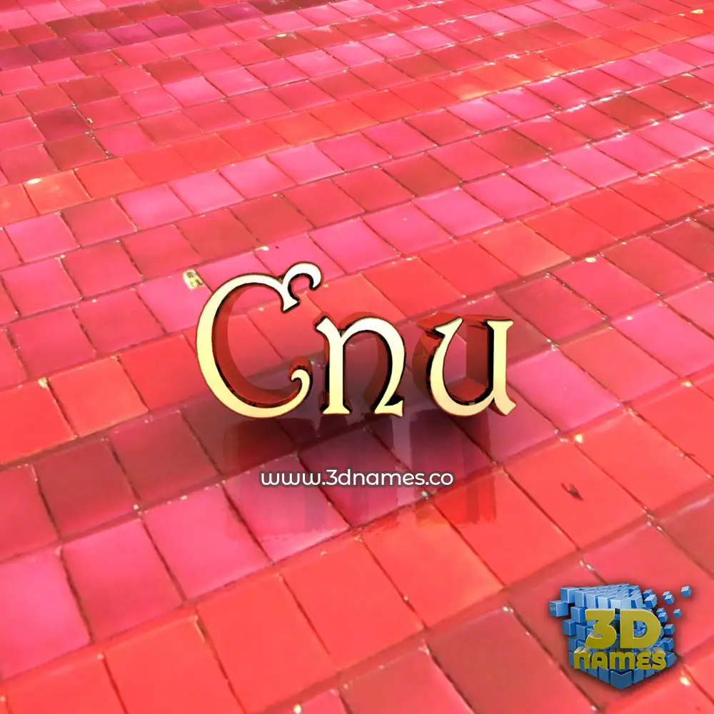 cnu in Red Tiles style - 3D name wallpaper