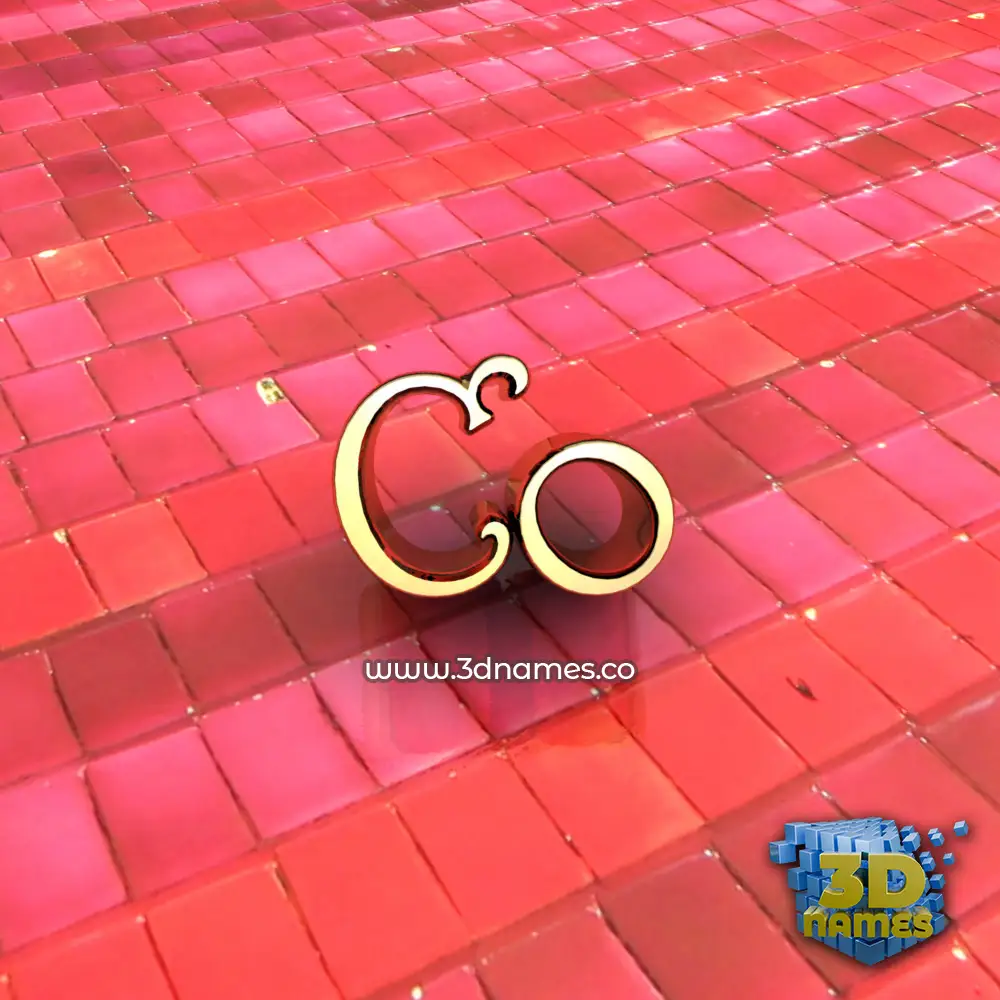 co in Red Tiles style - 3D name wallpaper