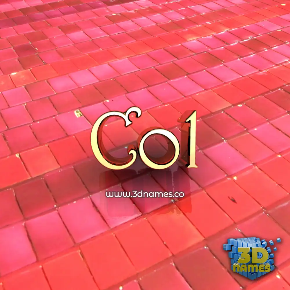 col in Red Tiles style - 3D name wallpaper