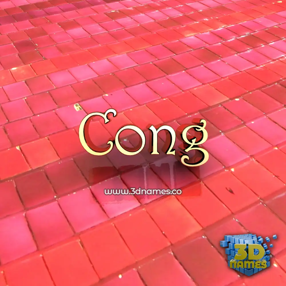 cong in Red Tiles style - 3D name wallpaper