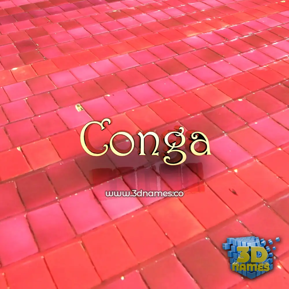 conga in Red Tiles style - 3D name wallpaper