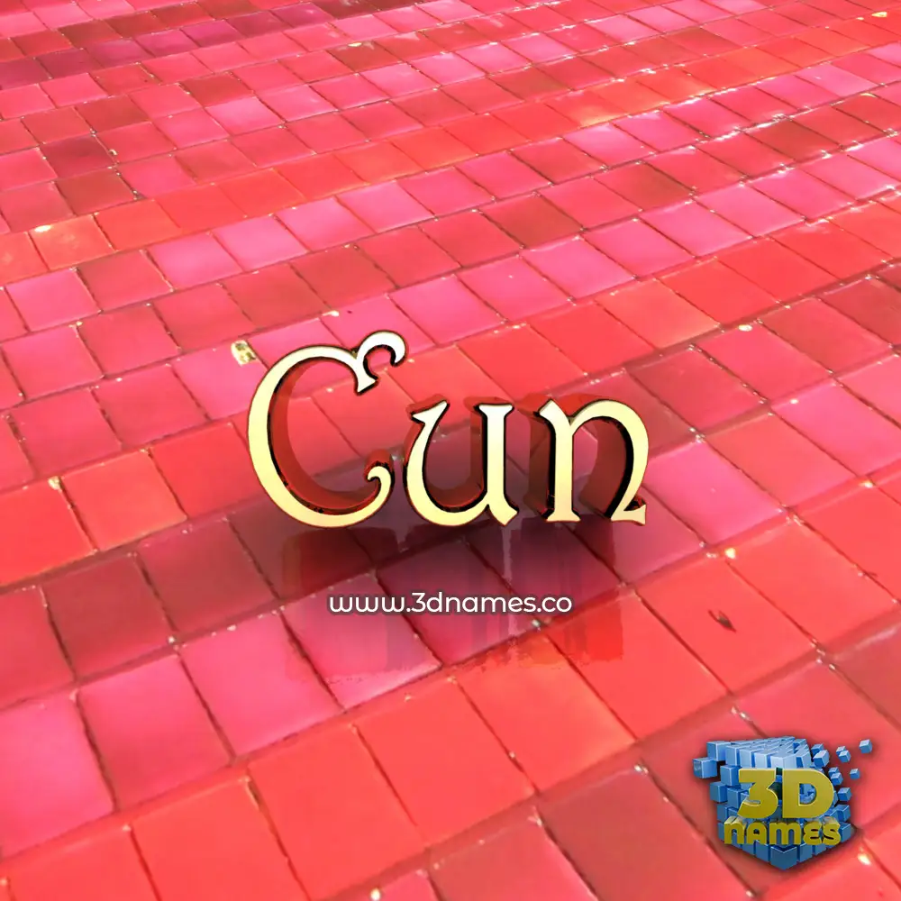 cun in Red Tiles style - 3D name wallpaper