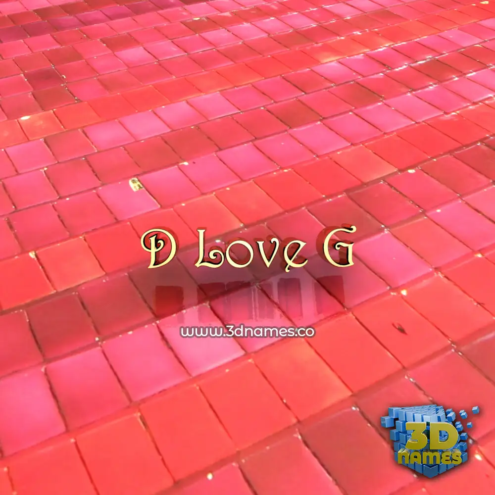 d love g in Red Tiles style - 3D name wallpaper