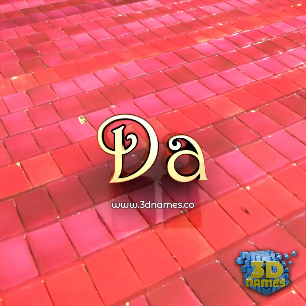 da in Red Tiles style - 3D name wallpaper