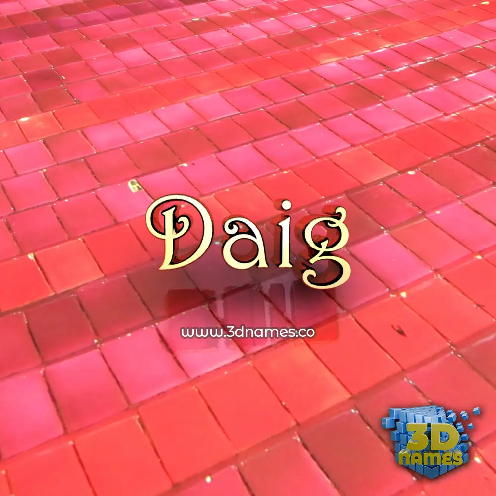 daig in Red Tiles style - 3D name wallpaper
