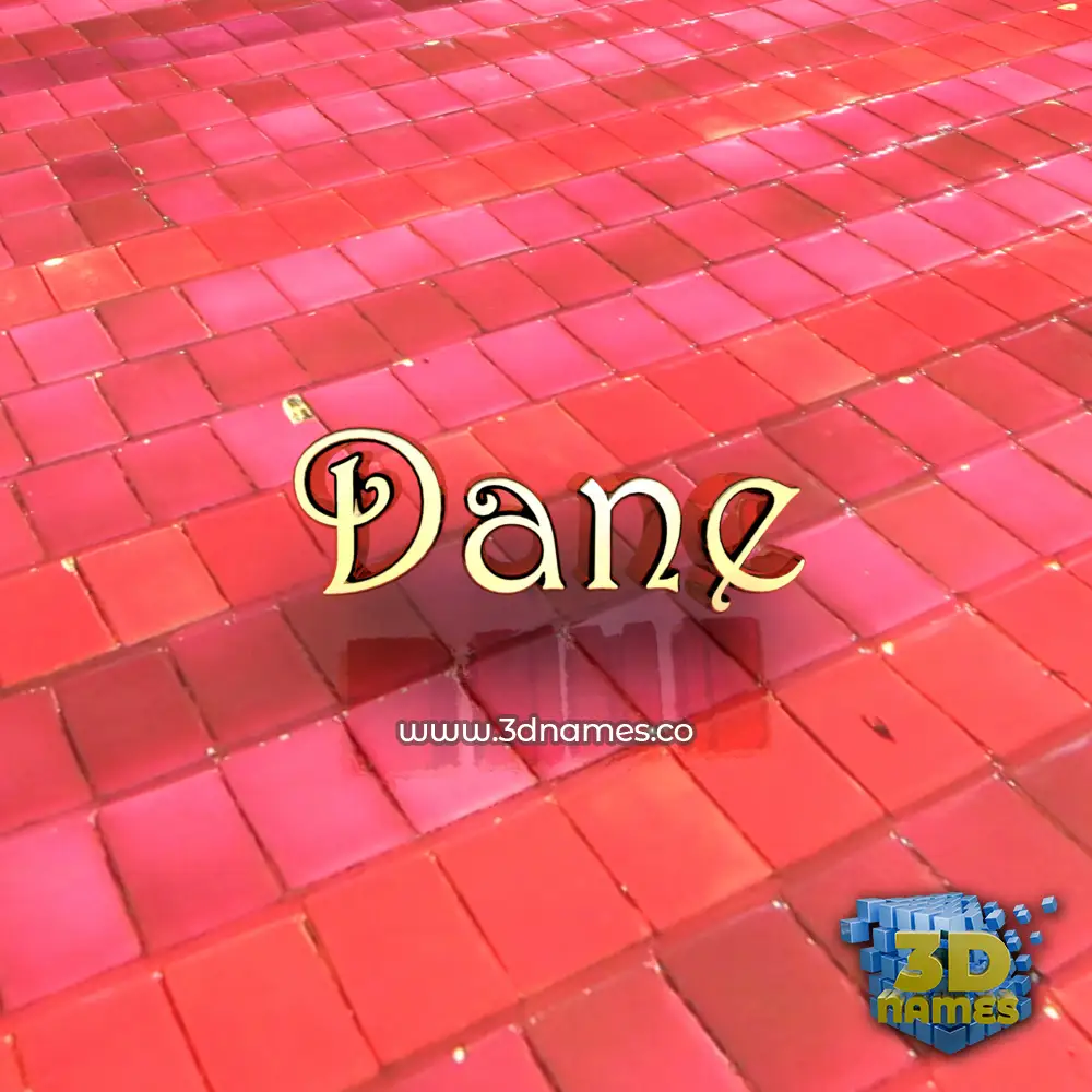dane in Red Tiles style - 3D name wallpaper