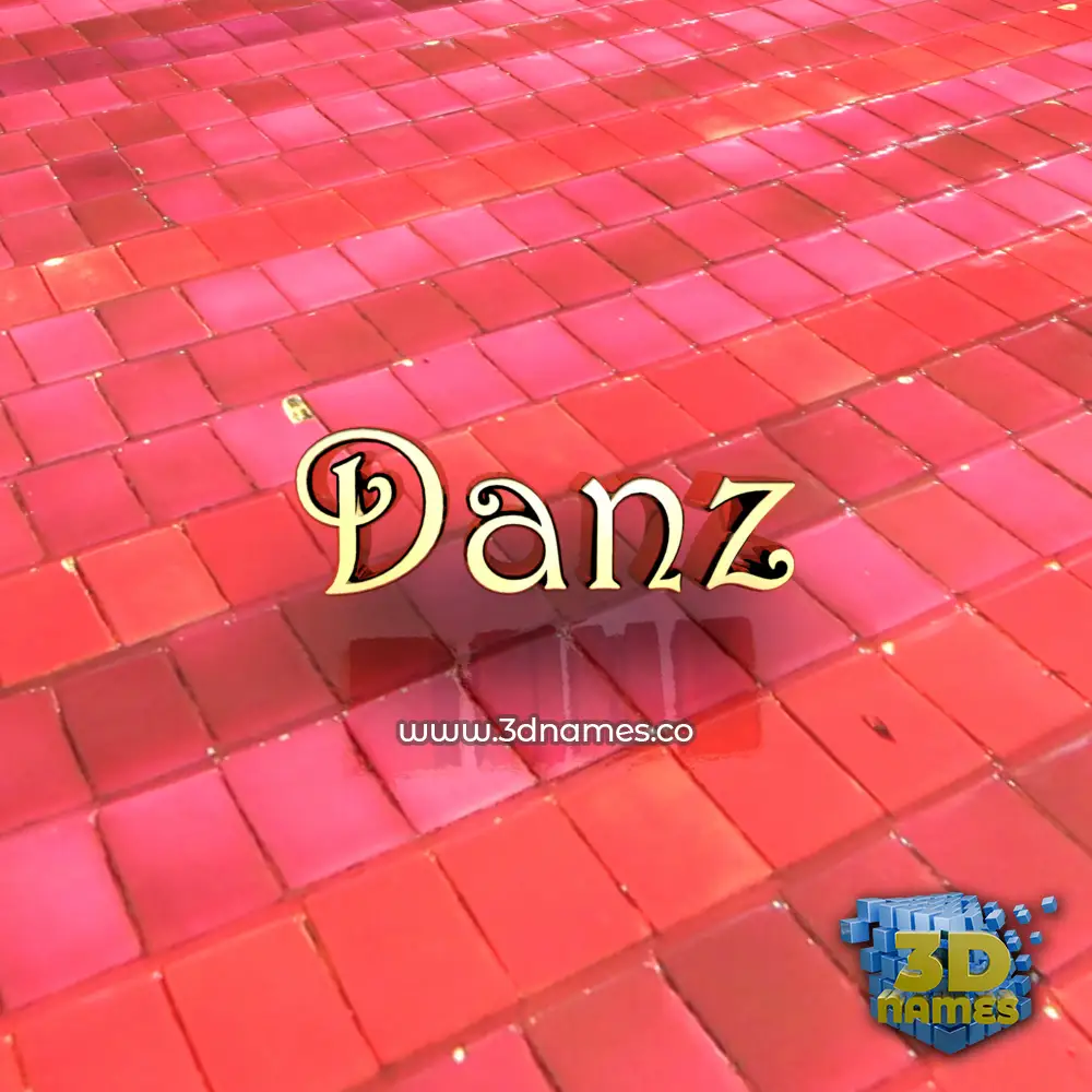 danz in Red Tiles style - 3D name wallpaper