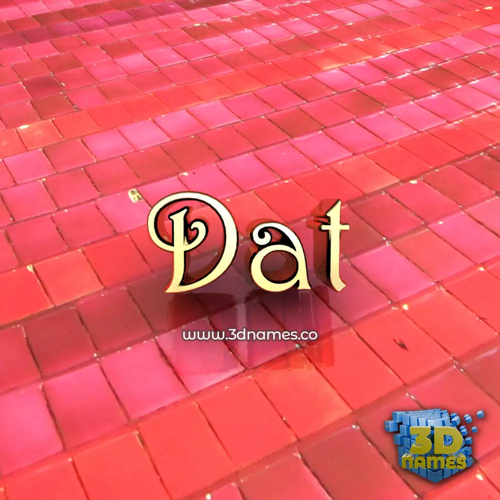 dat in Red Tiles style - 3D name wallpaper