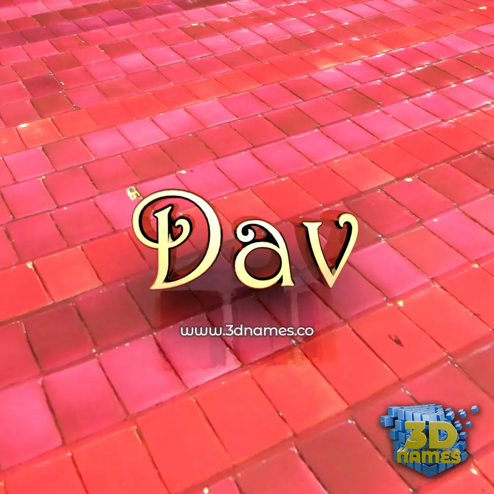 dav in Red Tiles style - 3D name wallpaper