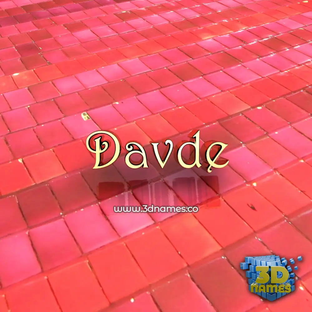 davde in Red Tiles style - 3D name wallpaper