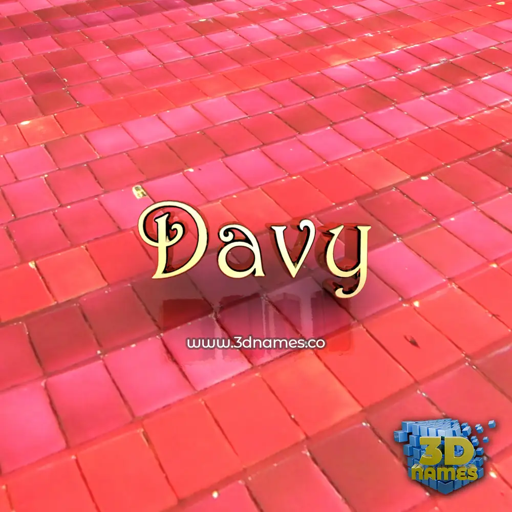 davy in Red Tiles style - 3D name wallpaper