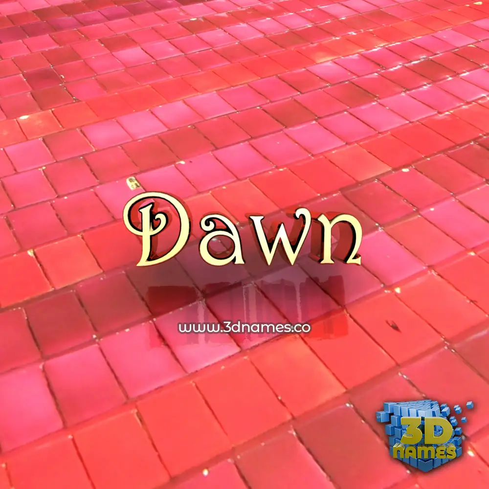 dawn in Red Tiles style - 3D name wallpaper