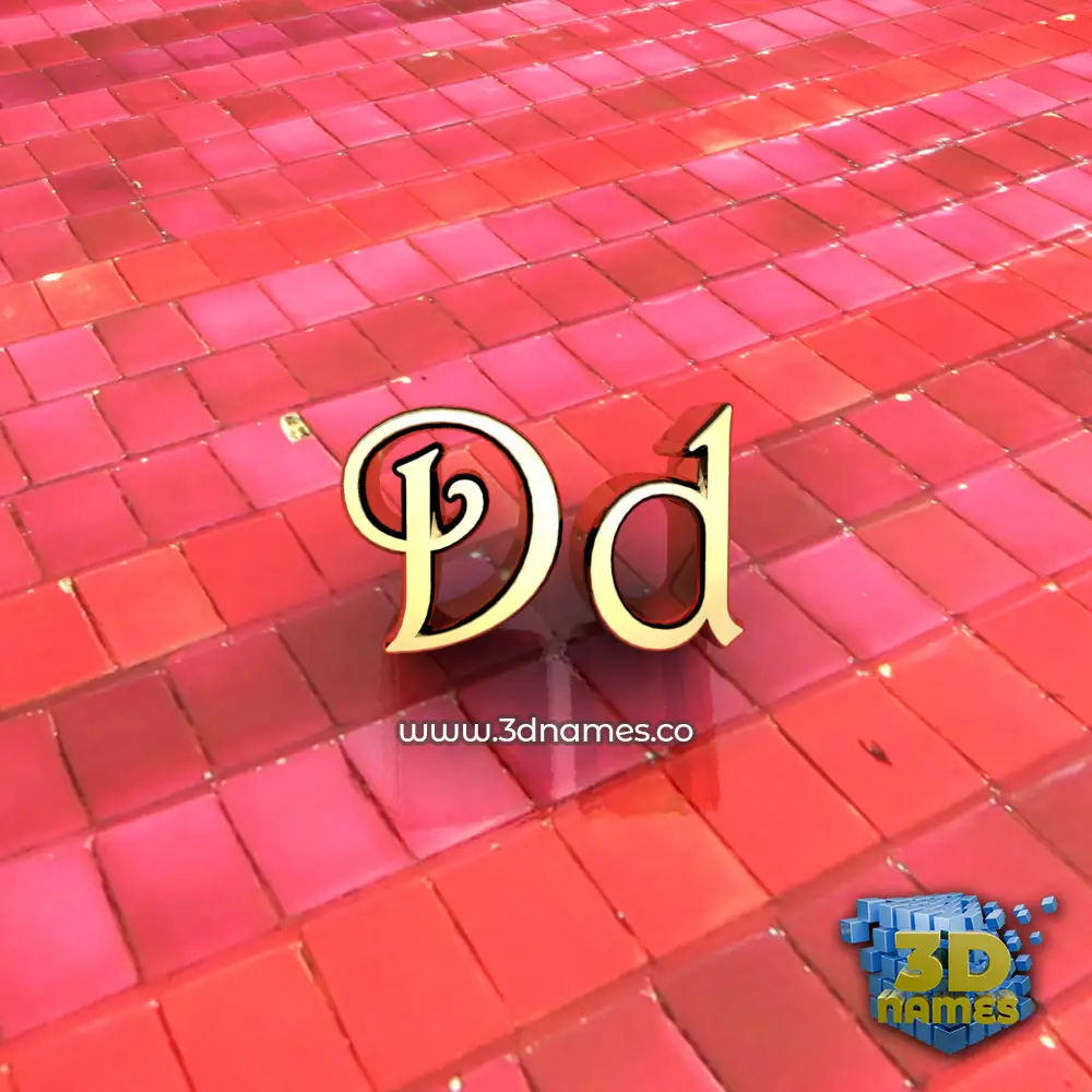 dd in Red Tiles style - 3D name wallpaper