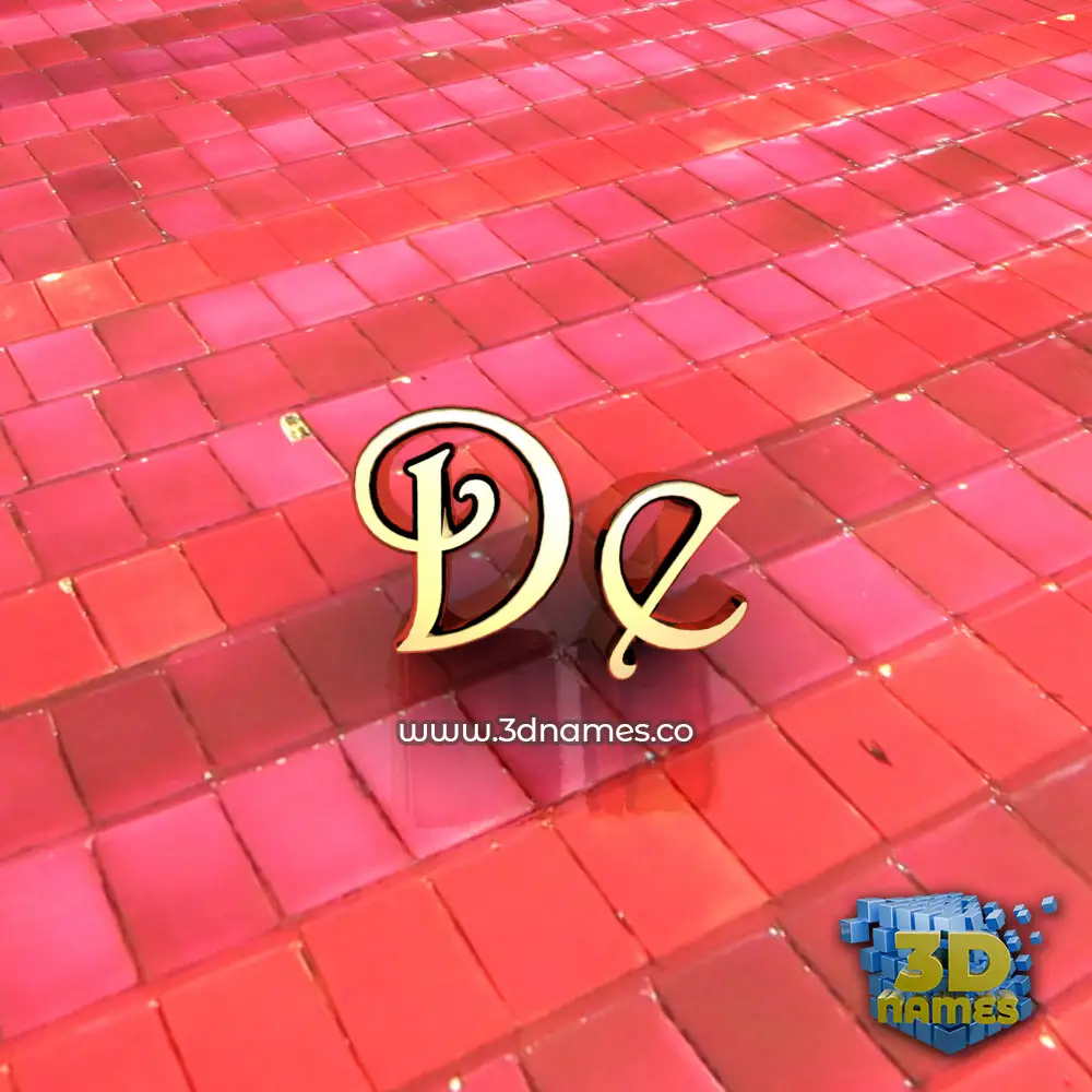 de in Red Tiles style - 3D name wallpaper