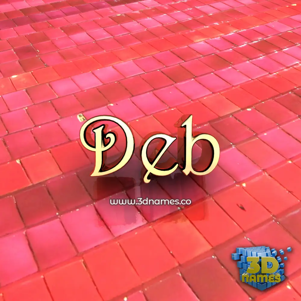 deb in Red Tiles style - 3D name wallpaper