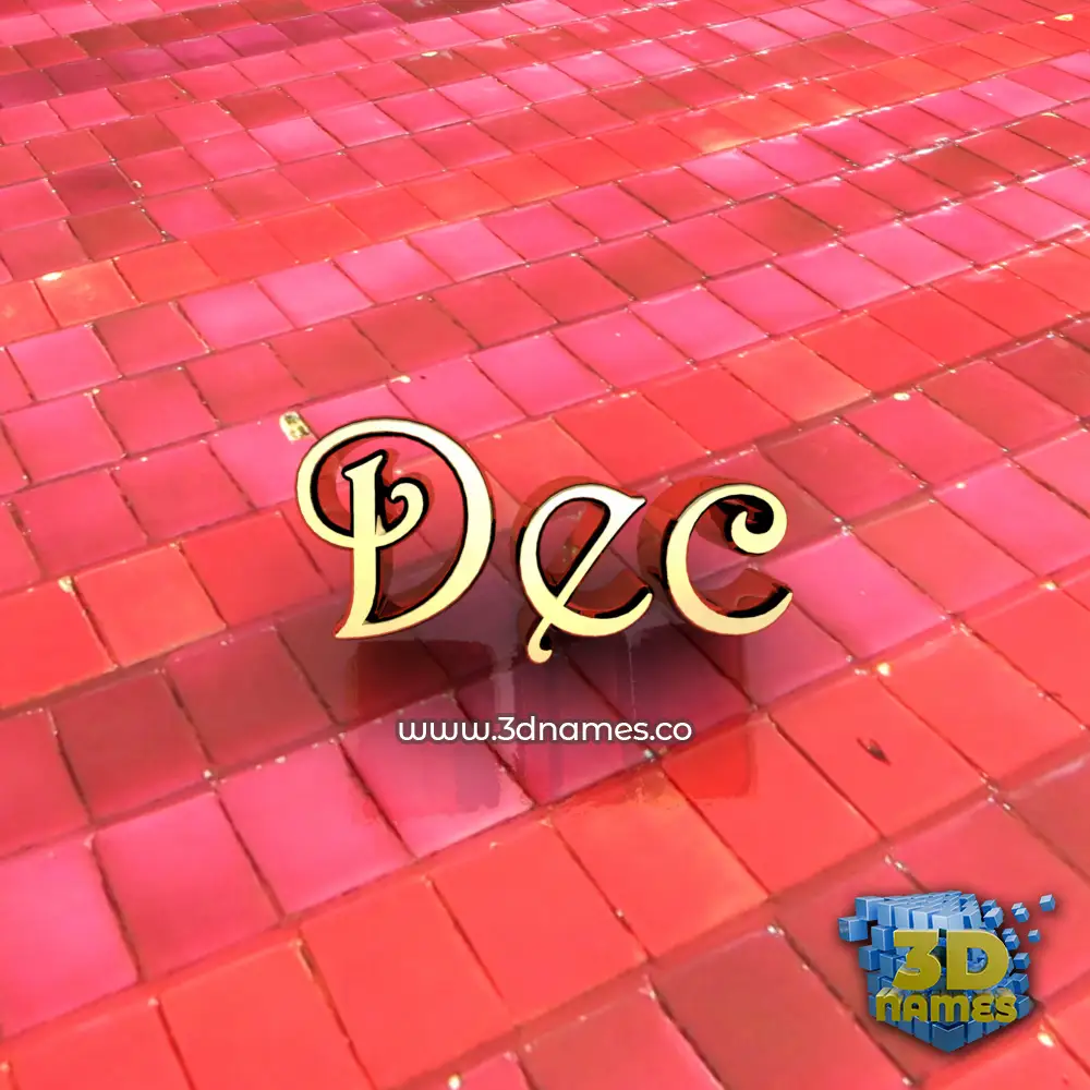 dec in Red Tiles style - 3D name wallpaper