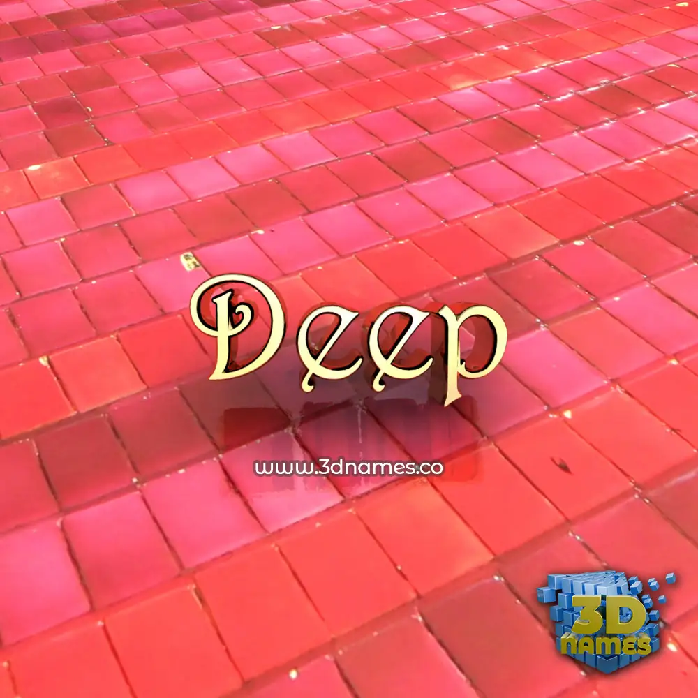 deep in Red Tiles style - 3D name wallpaper