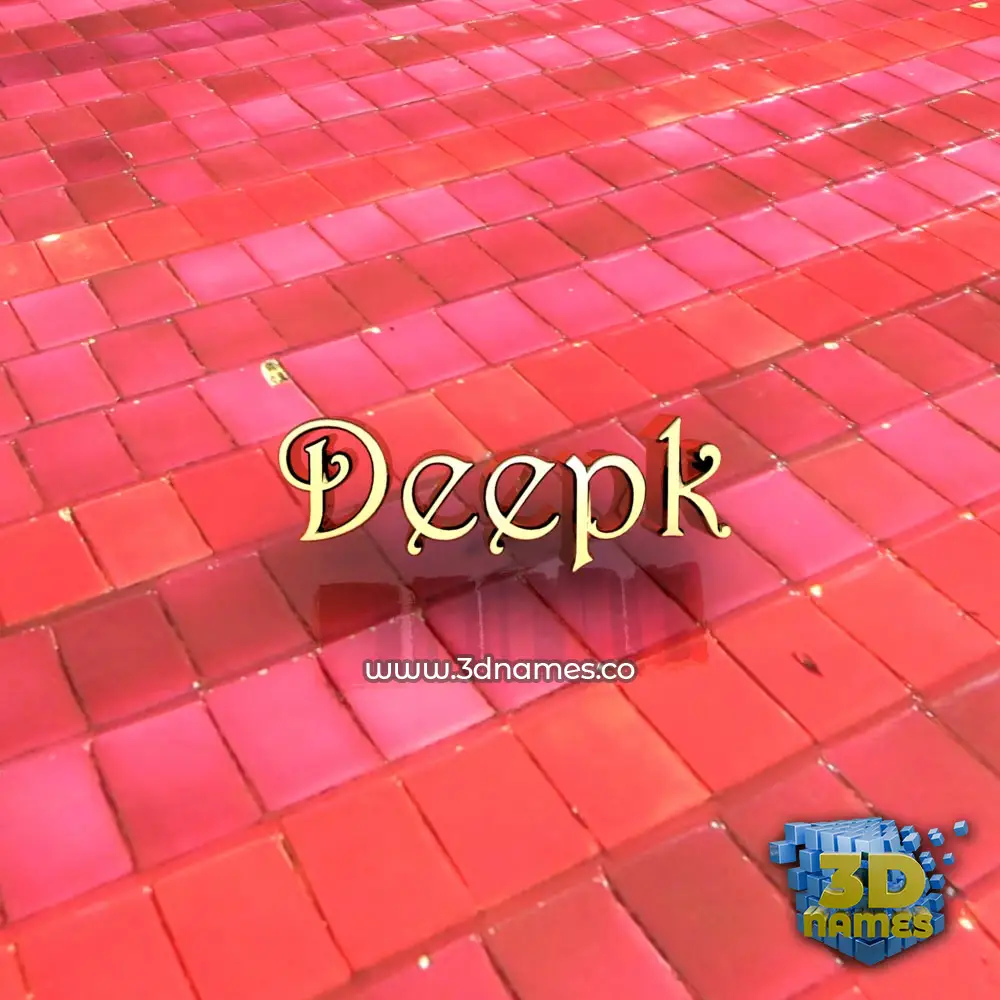 deepk in Red Tiles style - 3D name wallpaper