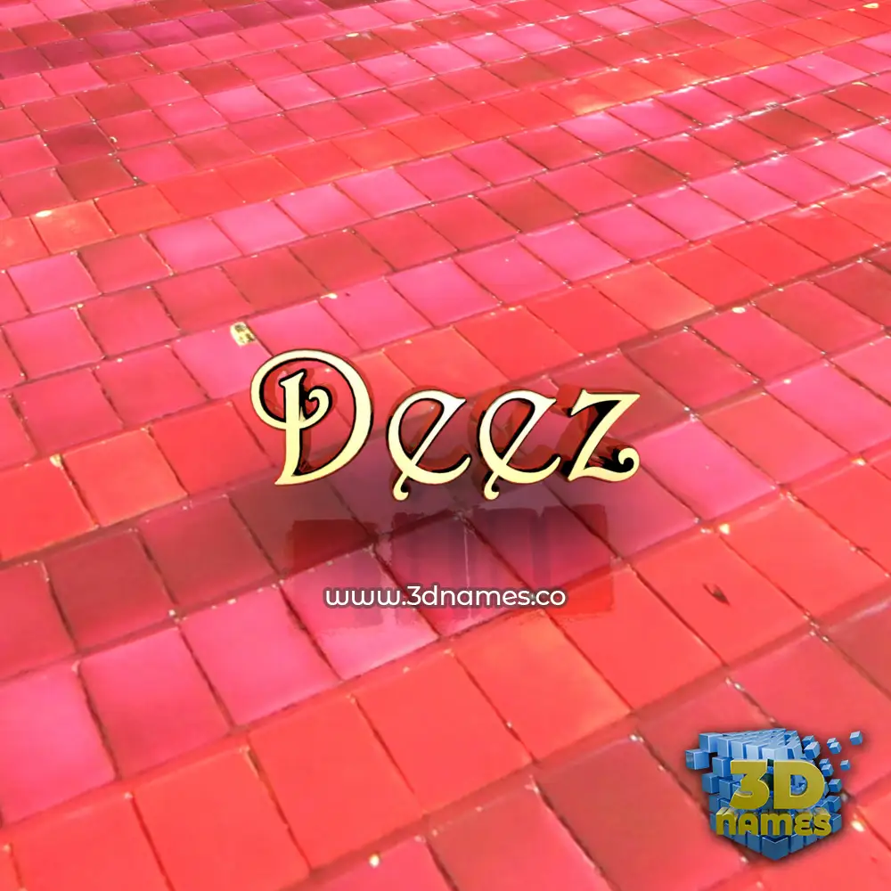 deez in Red Tiles style - 3D name wallpaper