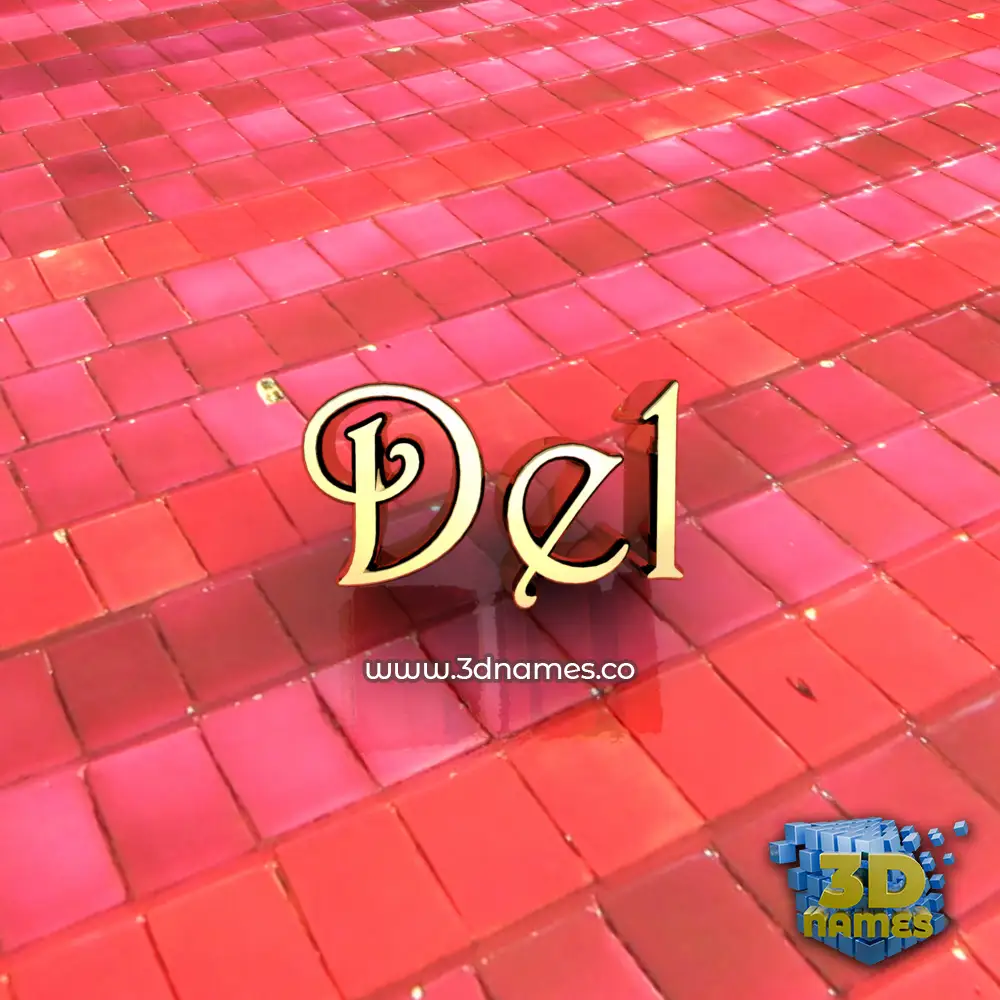 del in Red Tiles style - 3D name wallpaper
