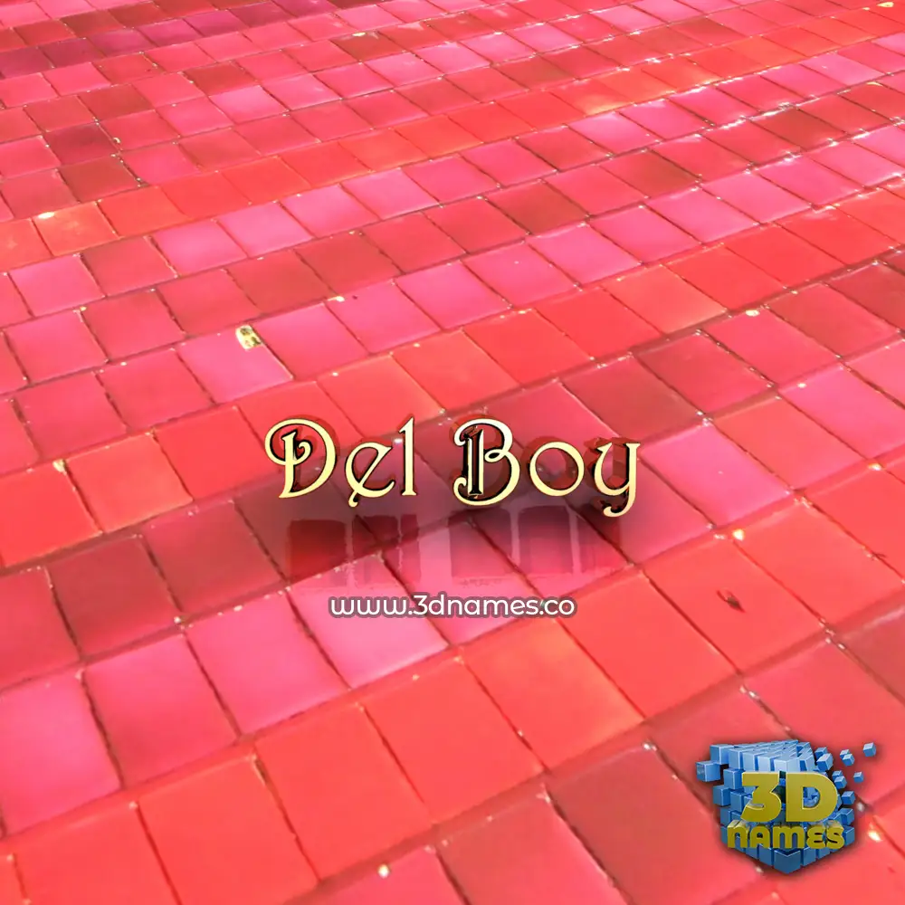del boy in Red Tiles style - 3D name wallpaper