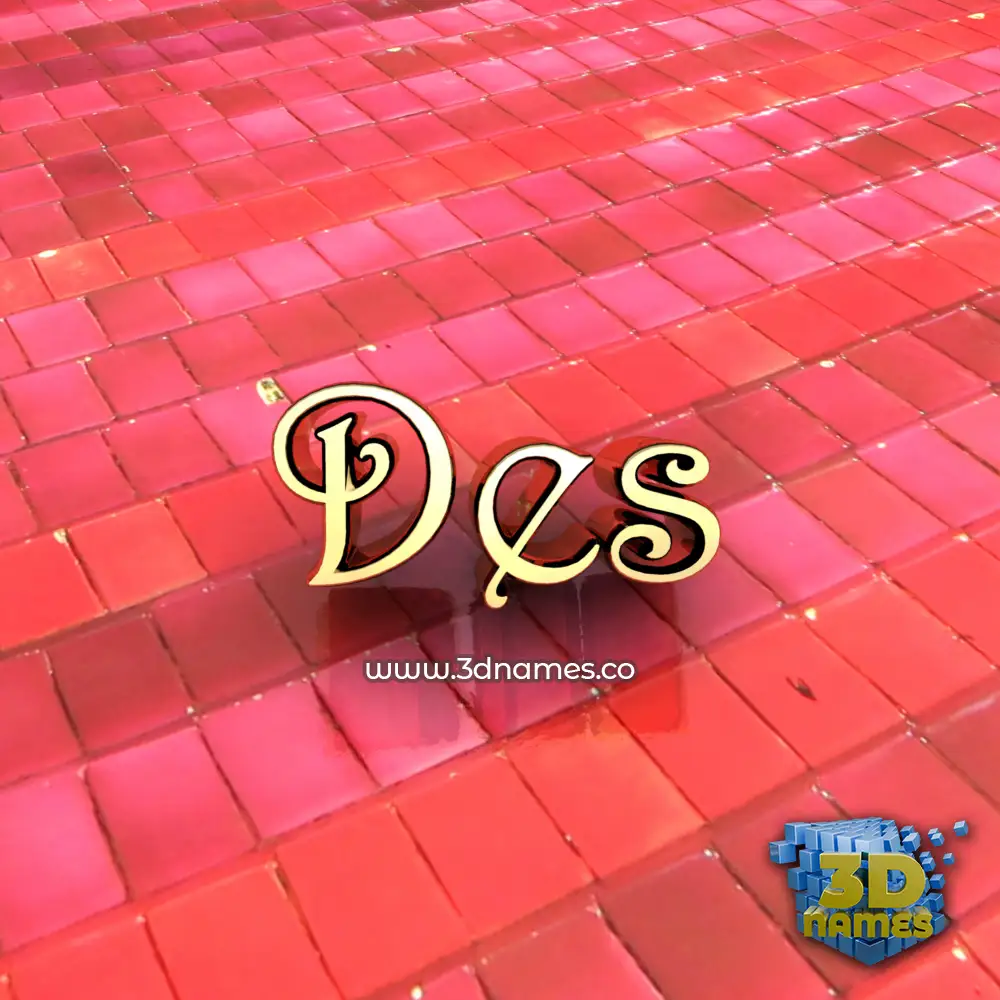 des in Red Tiles style - 3D name wallpaper