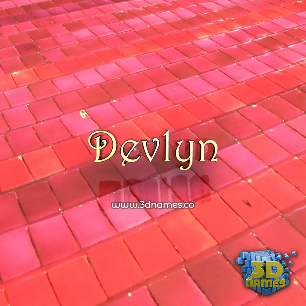 devlyn in Red Tiles style - 3D name wallpaper