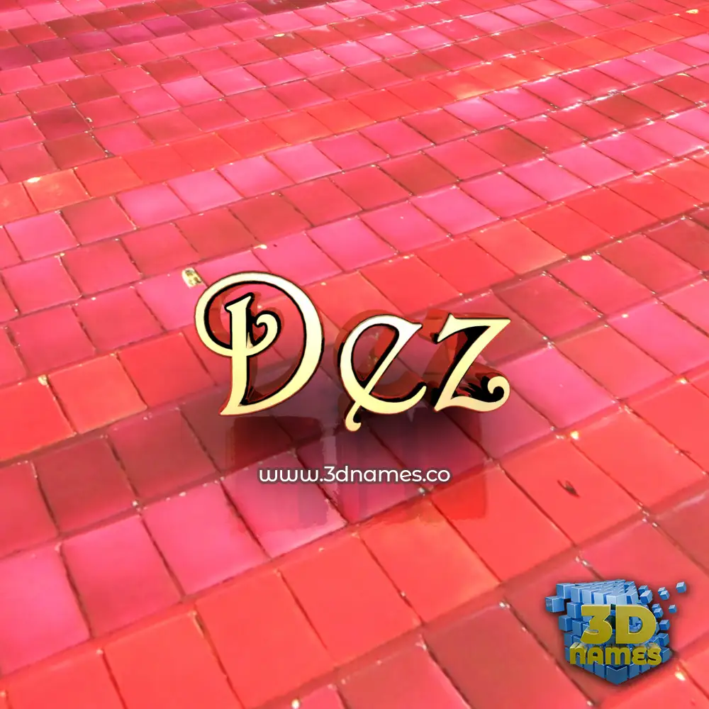 dez in Red Tiles style - 3D name wallpaper